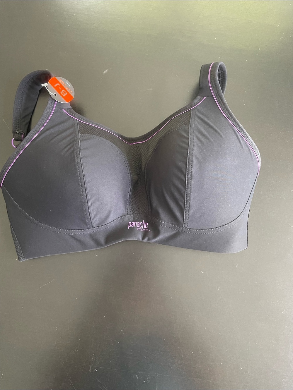 Panache Black & Purple Wireless Sports Bra with Light Trim